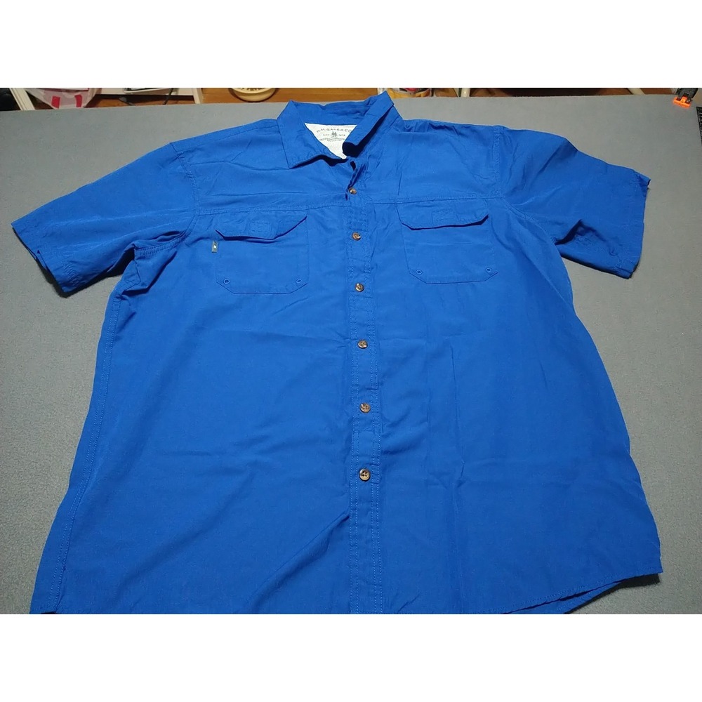 G.H. Bass & Co. Shirt Men XXL Blue Sporty Outdoors Fishing Hiking Beach Boating
